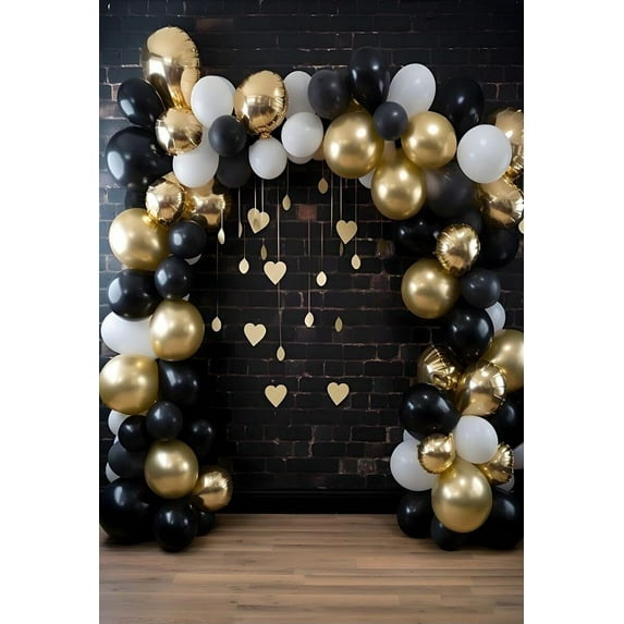 Photography Background Pink Gold Balloon White Wall Kids Birthday Party Cake Smash Portrait Decor Backdrop Photo Studio