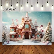 Photography Background Winter Christmas Gingerbread House Lollipop Xmas Kid Family Portrait Decor Backdrop Photo Studio