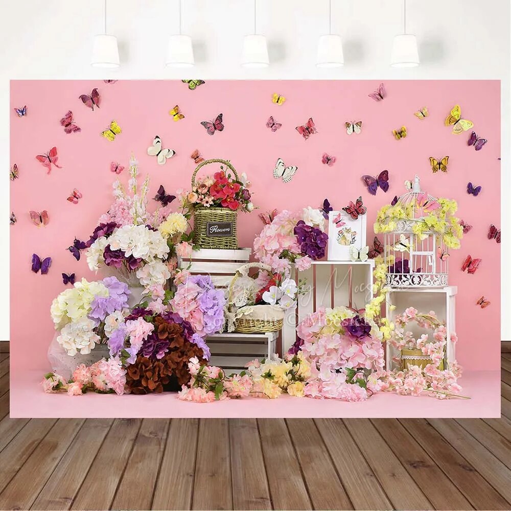 Photography Background for Spring Natural Scenery Flower Tree Green