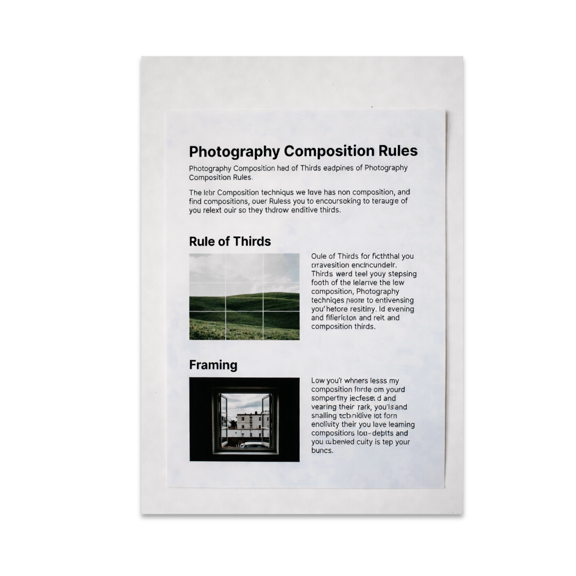 Photography Composition Rules Guide - Photography Enthusiast - 13x19 Poster Print