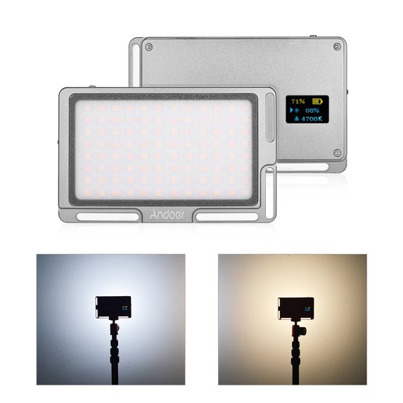 Photography Lamp,Built-in 2800mah Battery Panel Camera Fill Portable Battery With Oled Leds Dslr Video With Oled Screen Screw 3500k-5700k Dimmable Inch Screw 3500k-5700k Fill Built-in 2800mah