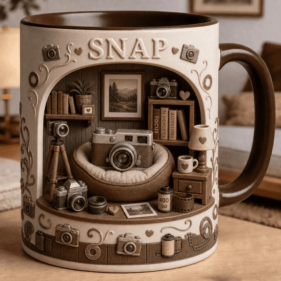 Photography Lover Mug, Personalized Rustic Aesthetic Coffee Mug Custom Name Gift