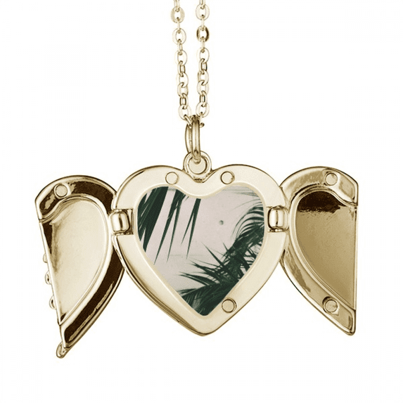 Photography Picture Nature Folded Wings Peach Heart Pendant Necklace