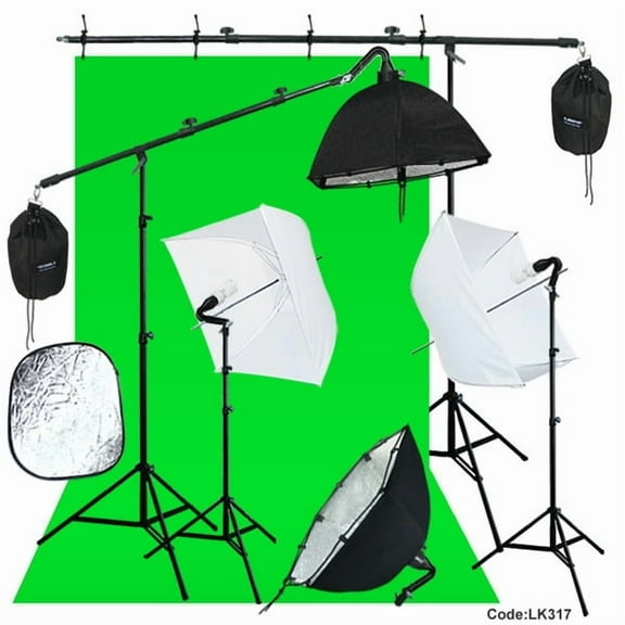 Photography Studio Lighting Backdrop Boom Stand Photo Light Kit for Studio, Portrait, Video Shooting