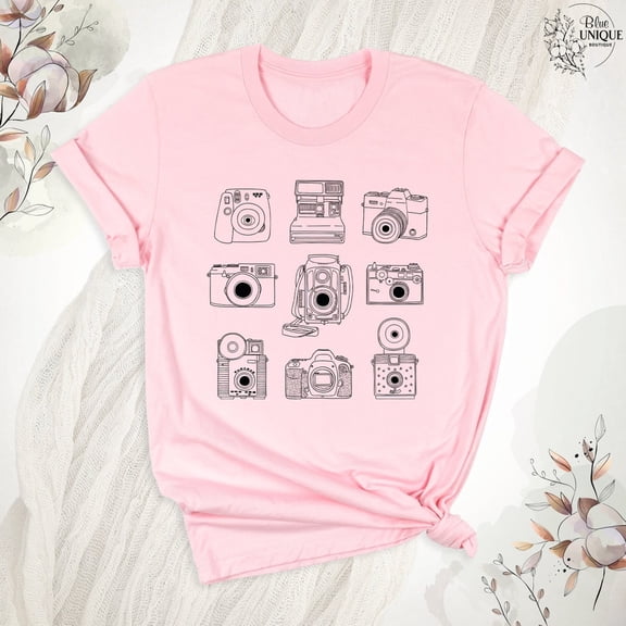 Photography Tee Shirt, Vintage Cameras T-Shirt, Photography Shirt, Tee For Photographer Shirt, Photo Shirt, Camera Photography T-Shirt, Full Size S-5XL