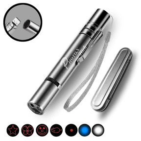 Photon Flick 7-in-1 USB Rechargeable Cat Laser Pointer Toy Interactive Multi-Pattern Chaser for Cats & Dogs