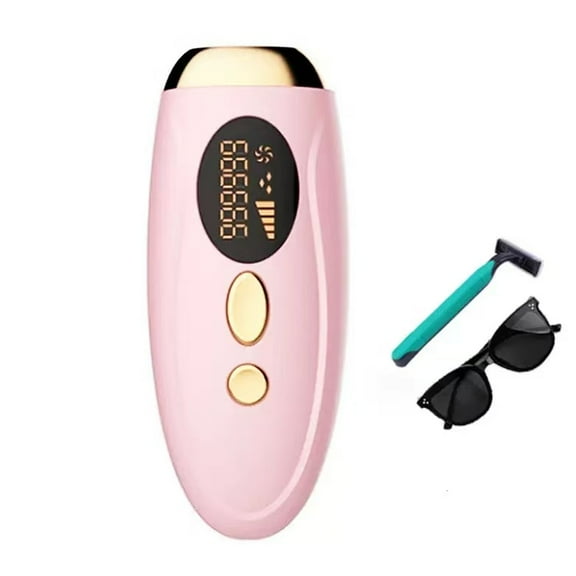 Photon Hair Removal Device – 92% Hair Reduction in 8-12 Weeks, Skin Tone Recognition, Pink, Complete Kit with Razor & Sunglasses