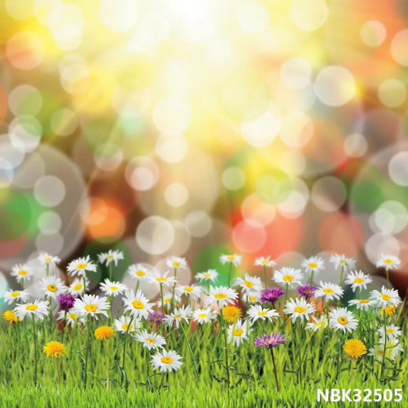 Photophone Spring Photography Backgrounds Blooming Grassland Baby Shower Portrait Photo Backdrops For Photo Studio Props