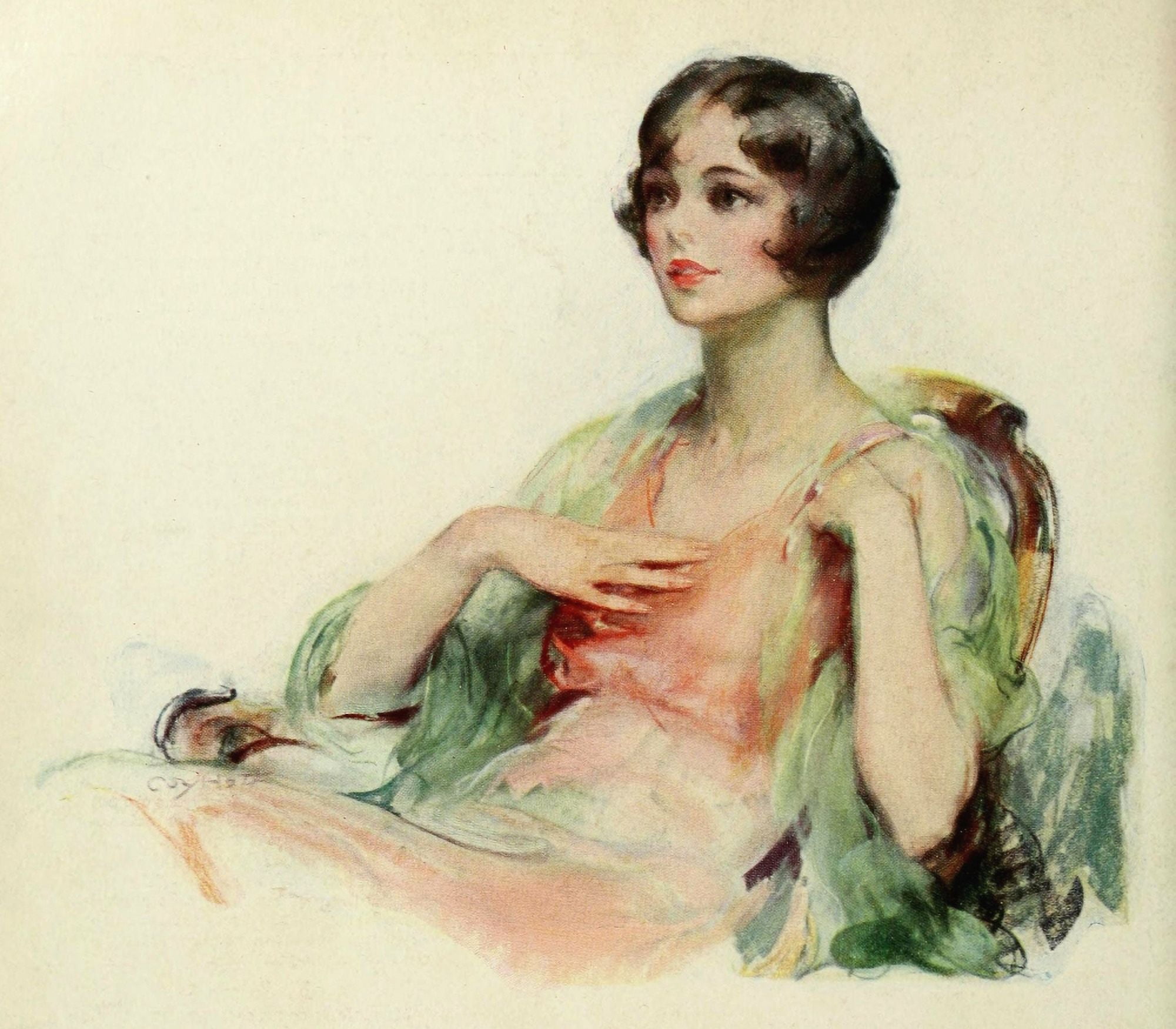 Photoplay 1928 Pretty girl lovely hands Canvas Art - Unknown (18 x 24)
