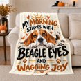 thumbnail image 1 of Photorealistic Beagle Companionship Art Featuring, Playful Pet Portrait Pattern, Warm Flannel Blanket for Living Room and Reading Nook, Dog Lovers Appreciation Gift, Pet Lover Home Decor, 1 of 9