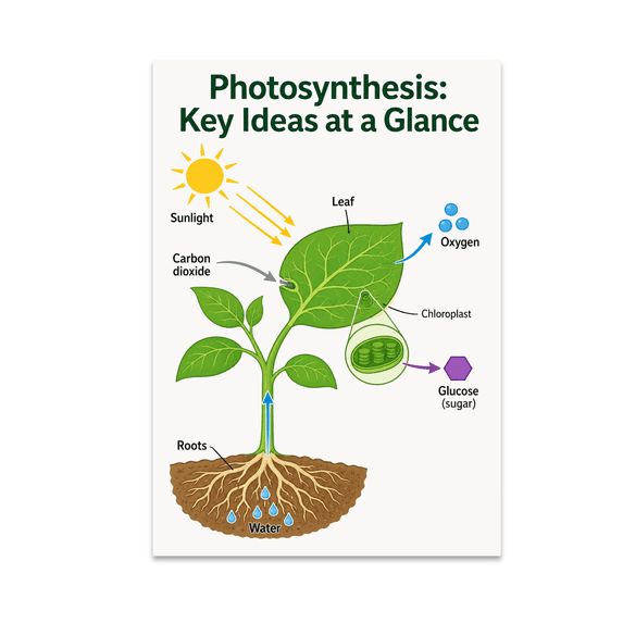 Printable Science Items Photosynthesis Key Ideas at a Glance - Plant Science Students - 13x19 ...