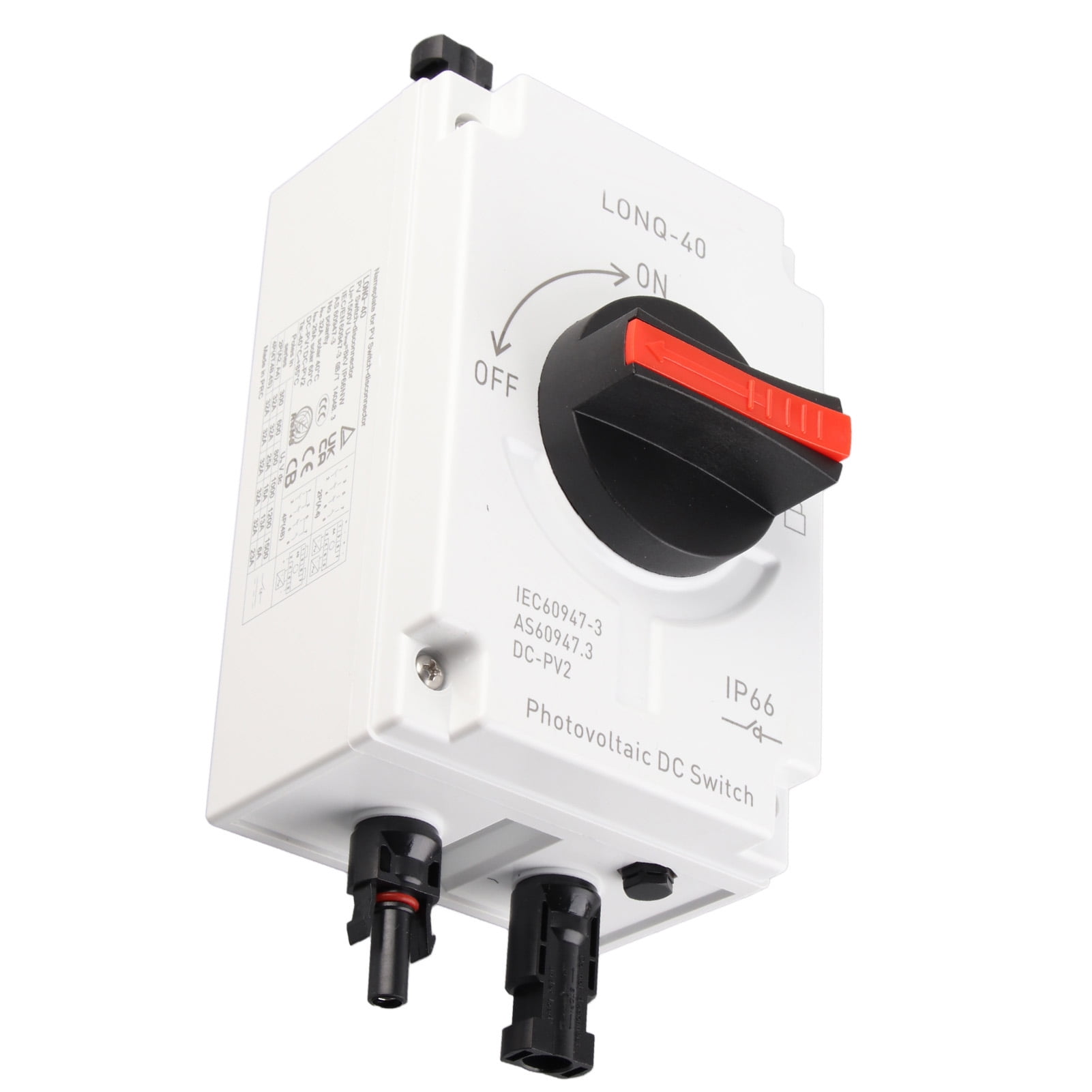 LONQ-40 Solar Trennschalter 4P 32A 1500V - Photovoltaik Isolator Für Verteilerkasten