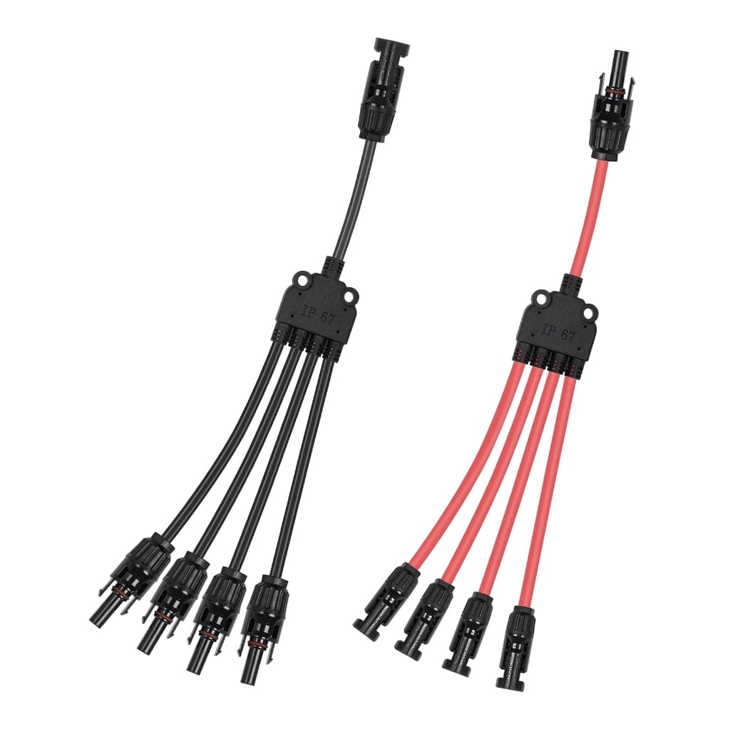 Photovoltaic Solar Connector Y Type 1 To 4 Adapters For Parallel Panel ...
