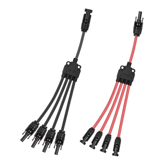 Photovoltaic Solar Connector Y Type 1 To 4 Adapters For Parallel Panel Connection