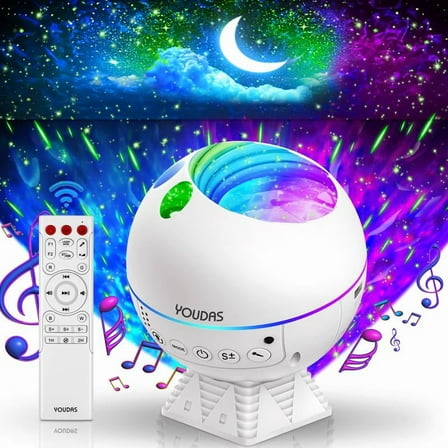 Star Projector, Aurora Projector with Moon Lamp, LED Nebula Projector, Bluetooth Speaker, 43 HD Colors for Kids, Adults & Room Decor