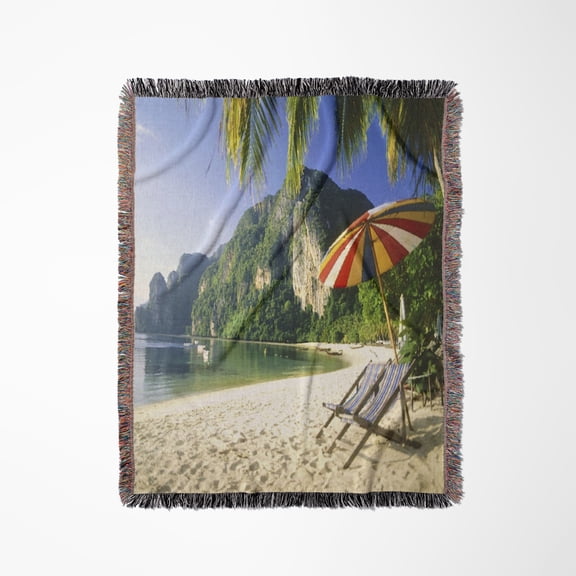 Phuket Beach In Thailand, Woven Blanket