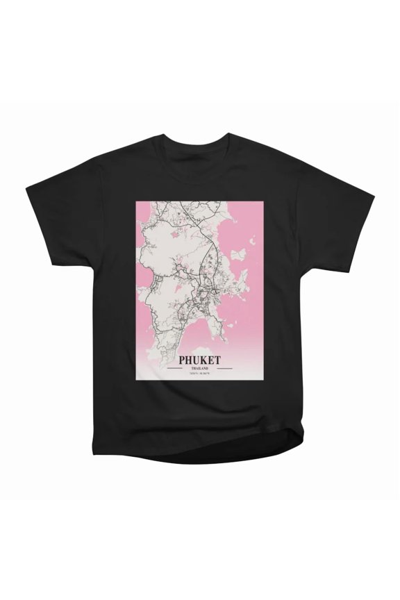 Phuket Thailand Neapolitan City Map T-Shirt Tee Gift For Him Merch For Her Apparel For Fri