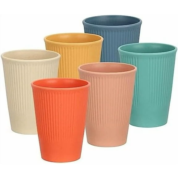Phyllia 12 Oz Unbreakable Wheat Straw Cups, Set Of 6