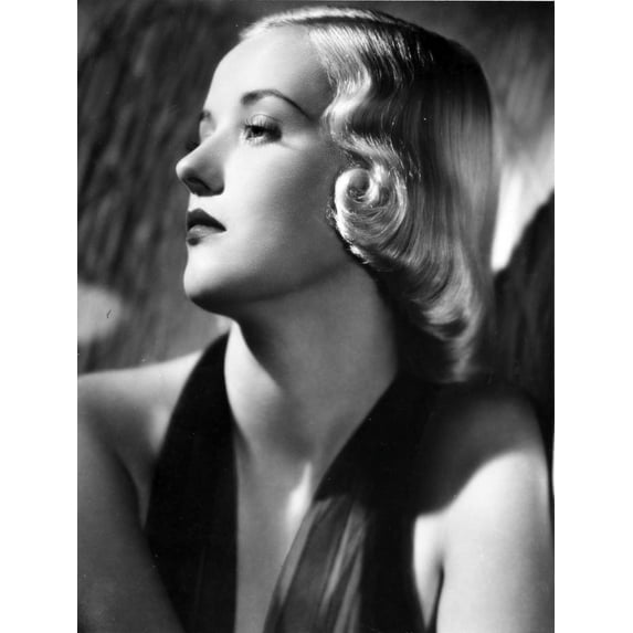 Phyllis Brooks Looking Away Gray scale Portrait in Black Dress Photo Print (24 x 30)