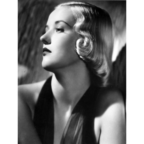 Phyllis Brooks Looking Away Gray scale Portrait in Black Dress Photo Print (8 x 10)