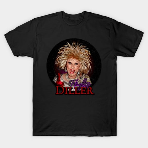 Phyllis Diller Retro Comedy Legend Graphic Portrait Unisex T-Shirt, for men & women, up to size 5XL