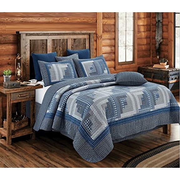 Phyllis Dobbs Montana Cabin Primtiive Western Quilt and Sham Set - King Size