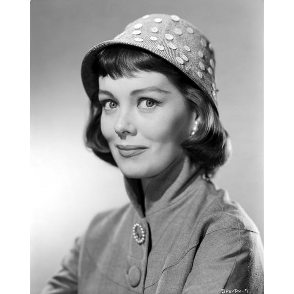Phyllis Kirk Posed in a Gray scale Portrait wearing Bucket Hat Photo Print (24 x 30)