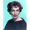 thumbnail image 1 of Phyllis Kirk wearing Black Sweater with Red Lips Portrait with Lightblue Background Photo Print (8 x 10), 1 of 1