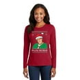 thumbnail image 1 of Phyllis Navidad Ugly Christmas Womens Long Sleeves, Red, Small, 1 of 5