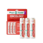 PhysAssist Oncology  Lip Balm USDA Organic Unflavored . Moisturize, Hydrate & Protect Dry parched lips during Chemo or Radio USDA Organic. 3 Pack