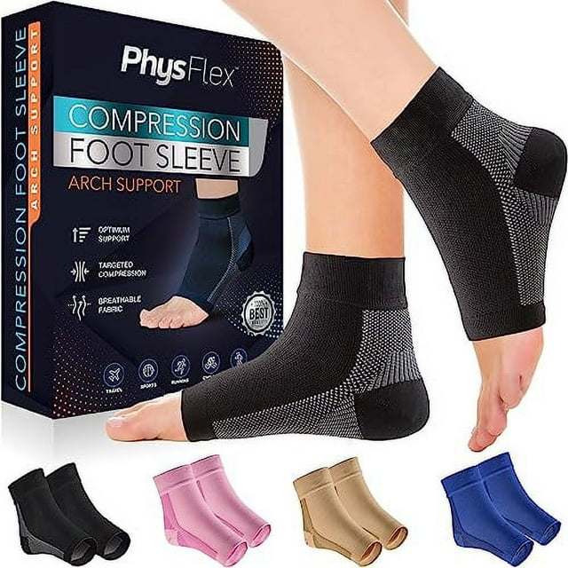 PhysFlex Compression Socks for Plantar Fasciitis, Achilles Tendonitis
