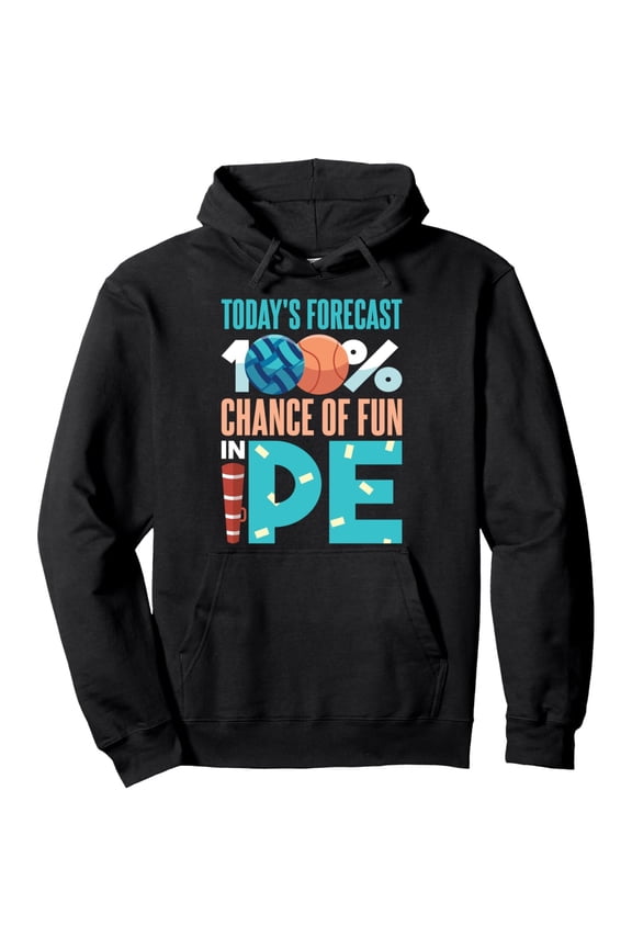 Physical Education Teacher Hoodie - Thick Cold-Blocking Pullover with PE Quote Print, Soft Interior, Machine Washable Hooded Sweatshirt for Gym Teachers, Coaches & School Staff (Black) - Canada-Worth