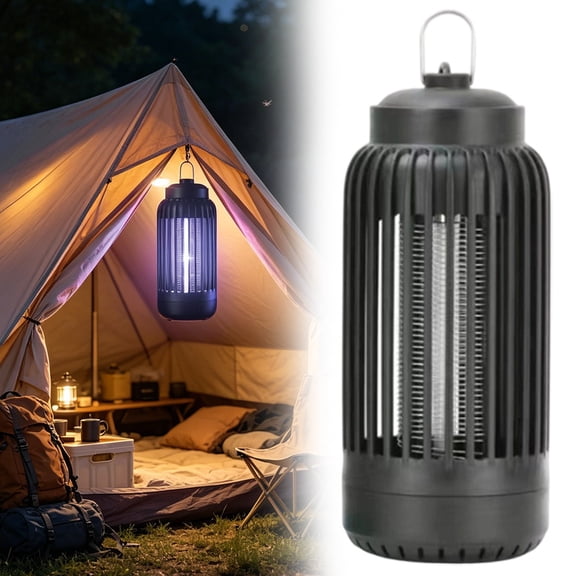 Physical Mosquito Catching Lamp, Silent Insect Trap Light, Indoor Bug Zapper Lamp, Household Mosquito Light, Safe LED Insect Zapper Light Suitable for Indoor, Mosquito Trap Lamp,Black 110V