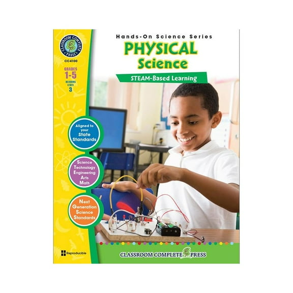 CLASSROOM COMPLETE PRESS Hands-On STEAM - Physical Science Resource Book, Grade 1-5