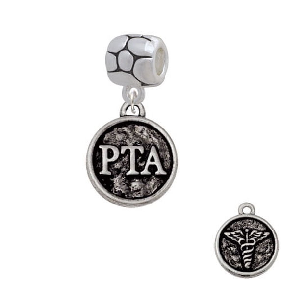 Physical Therapist Caduceus Seal - PTA - Pebble Charm Bead