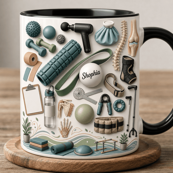 Physical Therapist Mug 2D Printed 3D Effect Personalized PT Gift for Rehab Professionals