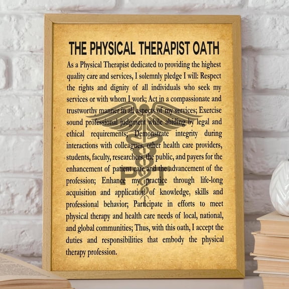 Physical Therapist Oath Pt Gift Physio Print Physical Therapist Graduation Medical Graduation Therapist Poster, Poster Only