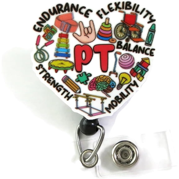 Scrapheart Physical Therapy Badge Reel, PT Physical Therapist Month Gifts, Physiotherapy Mobility Retractable Badge Reel