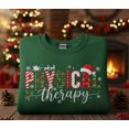 thumbnail image 1 of Physical Therapy Christmas Embroidered Sweatshirt, Holiday PT Gift, Santa Hat Plaid Letter Shirt, Cozy Therapist Top, 1 of 4