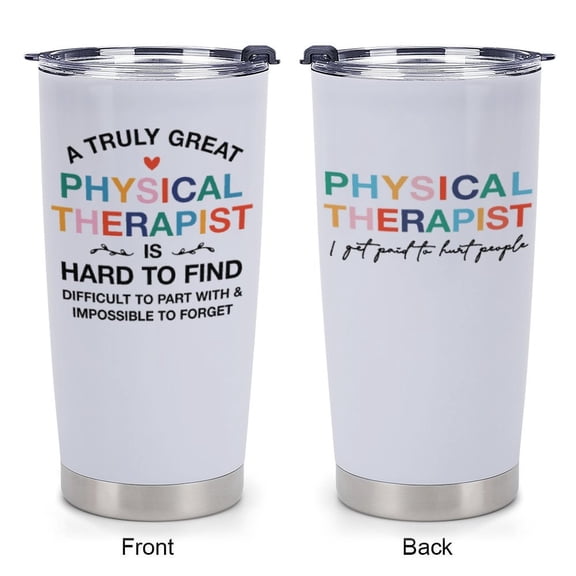 Physical Therapy Gifts Tumbler, Physical Therapist Gift Water Bottle, Appreciation Gifts, Double Wall Travel Coffee Mug Stainless Steel Vacuum Insulated Thermal Cup PT Gift for Women