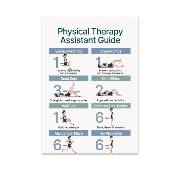 Physical Therapy Instructional Chart - Physical Therapy Assistant - 13x19 Poster Print