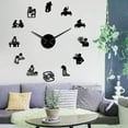 thumbnail image 1 of Physical Therapy Osteopathy Big DIY Wall Clock Chiropractic Acupuncture Massage Acrylic Mirror Stickers on the Wall Decor Watch(Black,27inch), 1 of 9