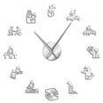 thumbnail image 1 of Physical Therapy Osteopathy Big DIY Wall Clock Chiropractic Acupuncture Massage Acrylic Mirror Stickers on the Wall Decor Watch(Silver,37inch), 1 of 9