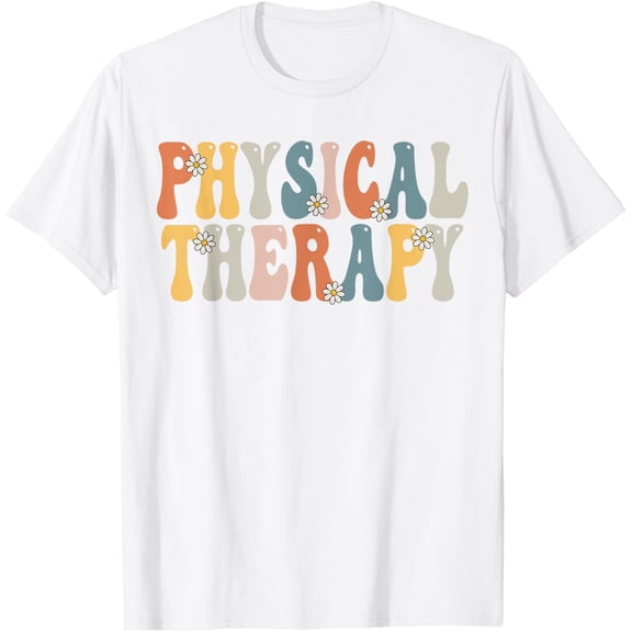 Physical Therapy Physical Therapist pt month Groovy Retro T-Shirt