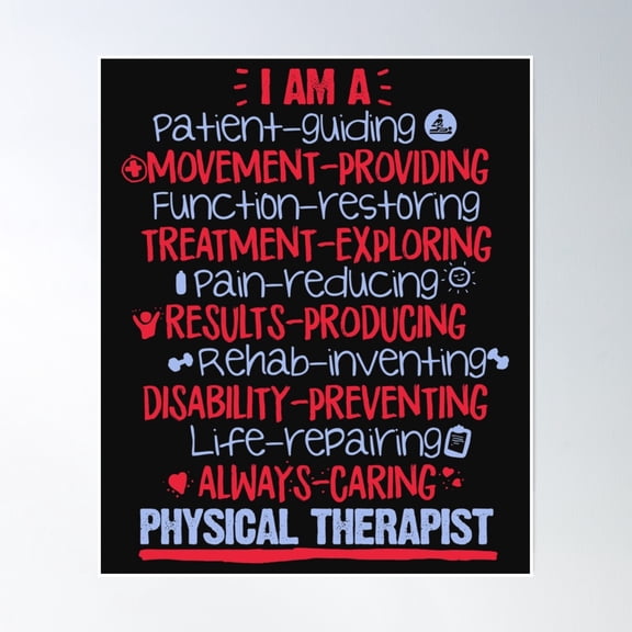 Physical Therapy Pt Physical Therapist Poster Wall Art, Modern Wall Decor, 24x36 UNFRAMED