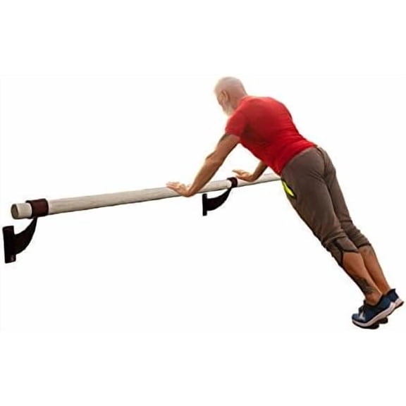 Physical Therapy Rehabilitation Parallel Bars, 6 FT Long, 1.5' Diameter, Fixed Height Wall Mount, Made from American Oakwood, Includes Brackets, Supports Up to 300lbs, Black$$Sport & Recreation Other