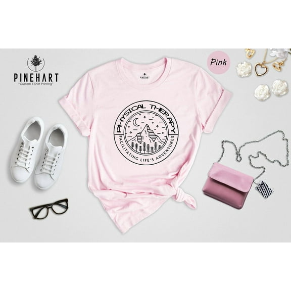 Physical Therapy T-Shirt: Mountain Adventure Design All Size S-5Xl