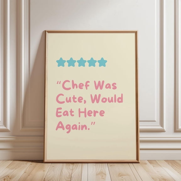 Physical - Vibrant Colourful Retro Aesthetic Chef Was Cute Kitchen Wall Art In Pastel Yellow Blue Pink | Wall Decor| Trendy Art Unframed Paper Print