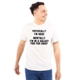 thumbnail image 1 of Physically Here Mentally Far Away Plus Size Crewneck Graphic Tee Shirt Brisco Brands 3X, 1 of 4