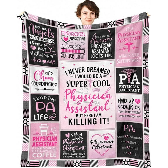 Physician Assistant Gifts, Physician Assistant Gifts for Women, PA Week Gift Throw Blankets 60" x 50", PA Gifts for Women, Physicians Assistant Graduation Gifts, Gifts for Physician Assistant